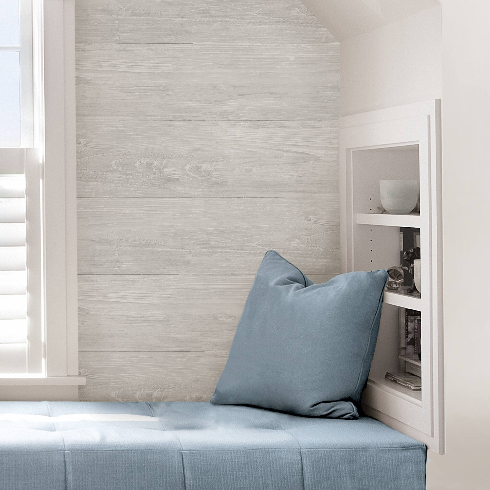 NuWallpaper Gray Wood Plank Peel & Stick Wallpaper